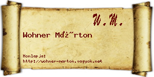 Wohner Márton névjegykártya